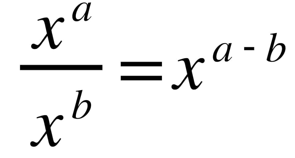 Tabanları Aynı Olan Üslü Sayıların Bölümü Formülü