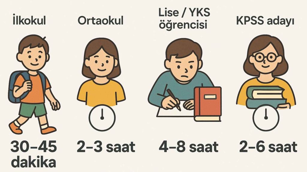 Seviyeye Göre Günde Kaç Saat Ders Çalışılmalı