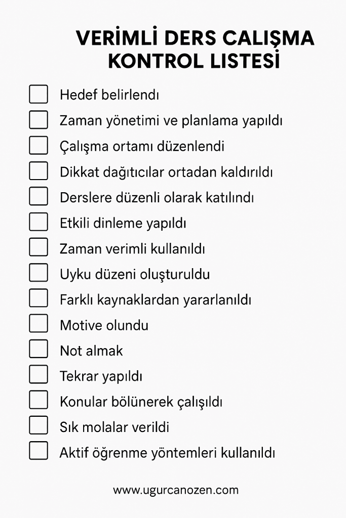 Verimli Ders Çalışma Teknikleri
